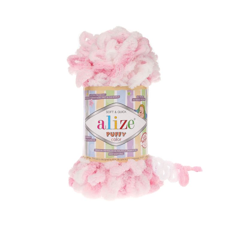 ALIZE PUFFY COLOR AL-5863 100g pink white