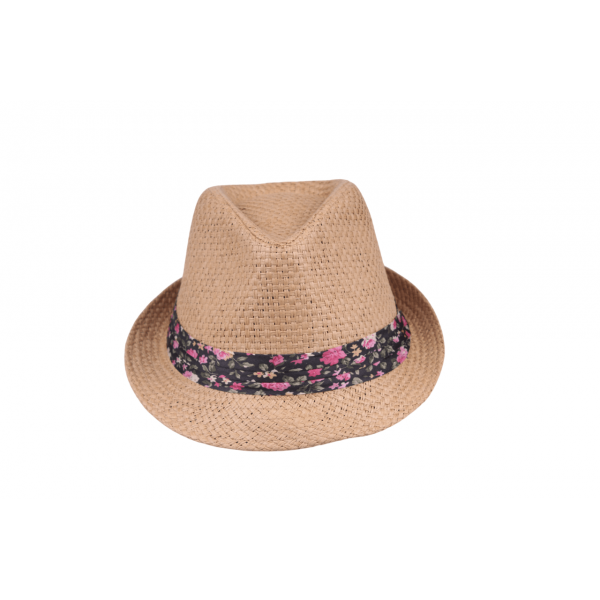  Καπέλο Floral καβουράκι (Ladies Size) καφέ