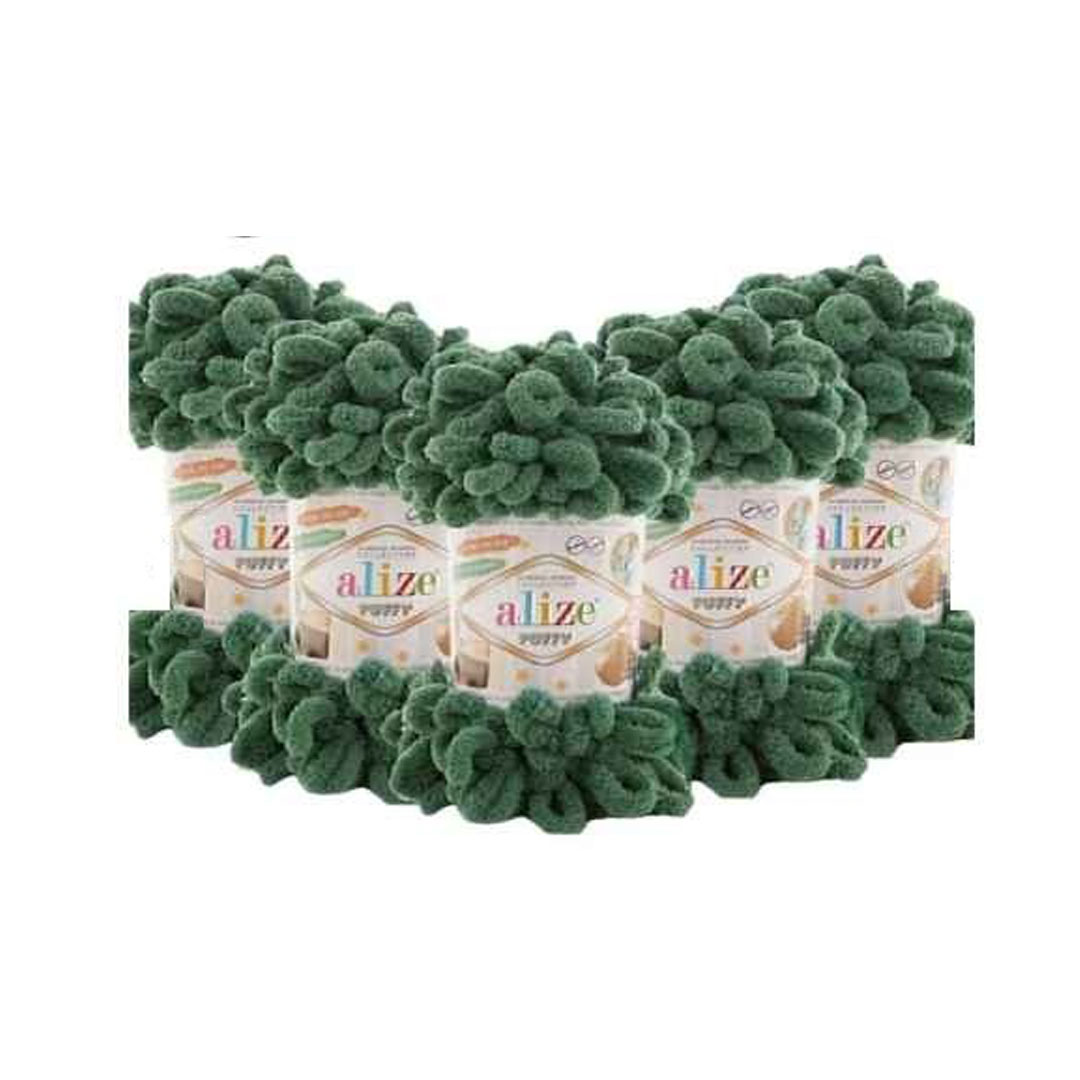 Alize Pine Green Pack of 5 - Puffy Knitting Yarn 532
