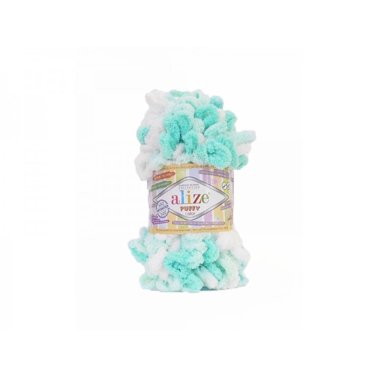 Knitting yarn ALIZE PUFFY COLOR AL-5891 100g. verman white